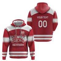 Custom Denmark Hockey Zip Hoodie Danish Lions