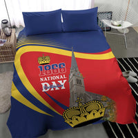 Liechtenstein National Day 1866 Bedding Set Gold Crown Vaduz Cathedral