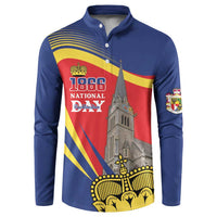 Liechtenstein National Day 1866 Button Sweatshirt Gold Crown Vaduz Cathedral