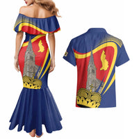 Liechtenstein National Day 1866 Couples Matching Mermaid Dress and Hawaiian Shirt Gold Crown Vaduz Cathedral