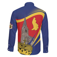 Liechtenstein National Day 1866 Family Matching Long Sleeve Bodycon Dress and Hawaiian Shirt Gold Crown Vaduz Cathedral