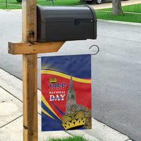 Liechtenstein National Day 1866 Garden Flag Gold Crown Vaduz Cathedral