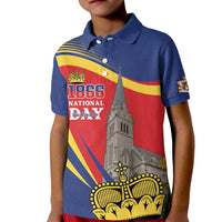 Liechtenstein National Day 1866 Kid Polo Shirt Gold Crown Vaduz Cathedral