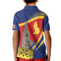 Liechtenstein National Day 1866 Kid Polo Shirt Gold Crown Vaduz Cathedral