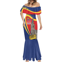 Liechtenstein National Day 1866 Mermaid Dress Gold Crown Vaduz Cathedral