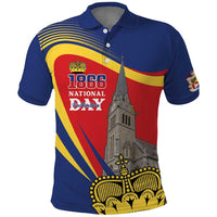 Liechtenstein National Day 1866 Polo Shirt Gold Crown Vaduz Cathedral