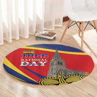 Liechtenstein National Day 1866 Round Carpet Gold Crown Vaduz Cathedral