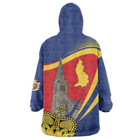 Liechtenstein National Day 1866 Wearable Blanket Hoodie Gold Crown Vaduz Cathedral