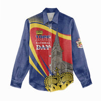 Liechtenstein National Day 1866 Women Casual Shirt Gold Crown Vaduz Cathedral