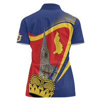 Liechtenstein National Day 1866 Women Polo Shirt Gold Crown Vaduz Cathedral