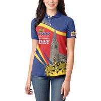 Liechtenstein National Day 1866 Women Polo Shirt Gold Crown Vaduz Cathedral
