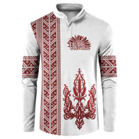 Ukraine Vyshyvanka Pattern Button Sweatshirt Ukrainian Trident