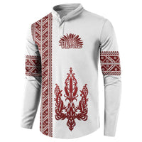 Ukraine Vyshyvanka Pattern Button Sweatshirt Ukrainian Trident