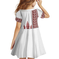 Ukraine Vyshyvanka Pattern Family Matching Off The Shoulder Long Sleeve Dress and Hawaiian Shirt Ukrainian Trident