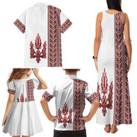 Ukraine Vyshyvanka Pattern Family Matching Tank Maxi Dress and Hawaiian Shirt Ukrainian Trident