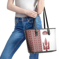 Ukraine Vyshyvanka Pattern Leather Tote Bag Ukrainian Trident
