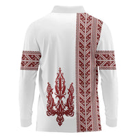 Ukraine Vyshyvanka Pattern Long Sleeve Polo Shirt Ukrainian Trident