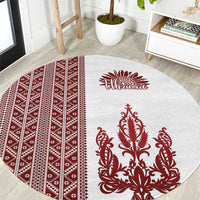Ukraine Vyshyvanka Pattern Round Carpet Ukrainian Trident