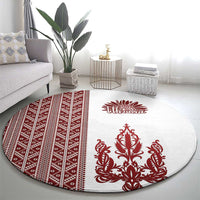 Ukraine Vyshyvanka Pattern Round Carpet Ukrainian Trident