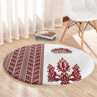 Ukraine Vyshyvanka Pattern Round Carpet Ukrainian Trident