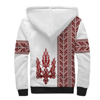 Ukraine Vyshyvanka Pattern Sherpa Hoodie Ukrainian Trident