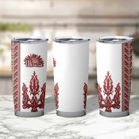 Ukraine Vyshyvanka Pattern Tumbler Cup Ukrainian Trident