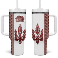 Ukraine Vyshyvanka Pattern Tumbler With Handle Ukrainian Trident