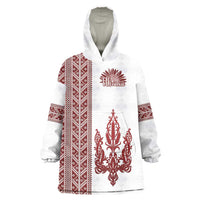 Ukraine Vyshyvanka Pattern Wearable Blanket Hoodie Ukrainian Trident