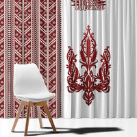 Ukraine Vyshyvanka Pattern Window Curtain Ukrainian Trident