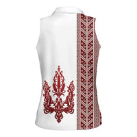 Ukraine Vyshyvanka Pattern Women Sleeveless Polo Shirt Ukrainian Trident