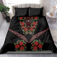 Traditional Ukrainian Costume Bedding Set Red Floral Embroidery Style