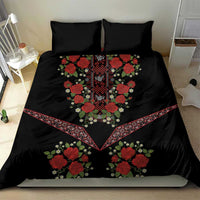 Traditional Ukrainian Costume Bedding Set Red Floral Embroidery Style