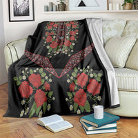 Traditional Ukrainian Costume Blanket Red Floral Embroidery Style