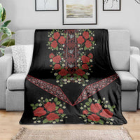 Traditional Ukrainian Costume Blanket Red Floral Embroidery Style
