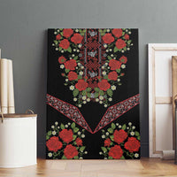 Traditional Ukrainian Costume Canvas Wall Art Red Floral Embroidery Style