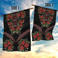 Traditional Ukrainian Costume Garden Flag Red Floral Embroidery Style