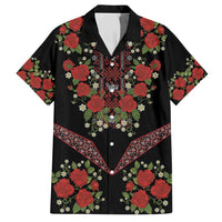 Traditional Ukrainian Costume Hawaiian Shirt Red Floral Embroidery Style