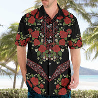 Traditional Ukrainian Costume Hawaiian Shirt Red Floral Embroidery Style