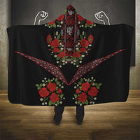 Traditional Ukrainian Costume Hooded Blanket Red Floral Embroidery Style