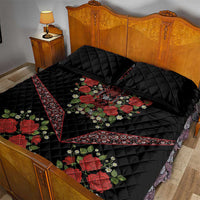 Traditional Ukrainian Costume Quilt Bed Set Red Floral Embroidery Style