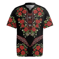 Traditional Ukrainian Costume Rugby Jersey Red Floral Embroidery Style