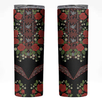 Traditional Ukrainian Costume Skinny Tumbler Red Floral Embroidery Style