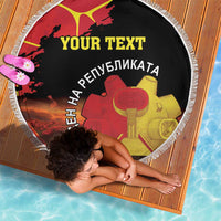Personalized Macedonia Republic Day Beach Blanket Ilinden Monument Red Poppy - Wonder Print Shop