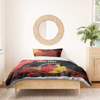 Personalized Macedonia Republic Day Bedding Set Ilinden Monument Red Poppy - Wonder Print Shop