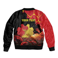 Personalized Macedonia Republic Day Bomber Jacket Ilinden Monument Red Poppy - Wonder Print Shop