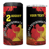 Personalized Macedonia Republic Day 4 in 1 Can Cooler Tumbler Ilinden Monument Red Poppy - Wonder Print Shop