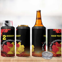 Personalized Macedonia Republic Day 4 in 1 Can Cooler Tumbler Ilinden Monument Red Poppy - Wonder Print Shop