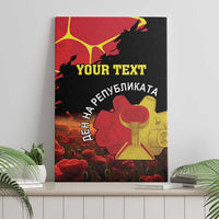 Personalized Macedonia Republic Day Canvas Wall Art Ilinden Monument Red Poppy - Wonder Print Shop