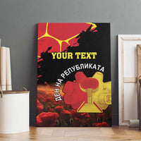 Personalized Macedonia Republic Day Canvas Wall Art Ilinden Monument Red Poppy - Wonder Print Shop