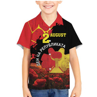 Personalized Macedonia Republic Day Family Matching Mermaid Dress and Hawaiian Shirt Ilinden Monument Red Poppy - Wonder Print Shop